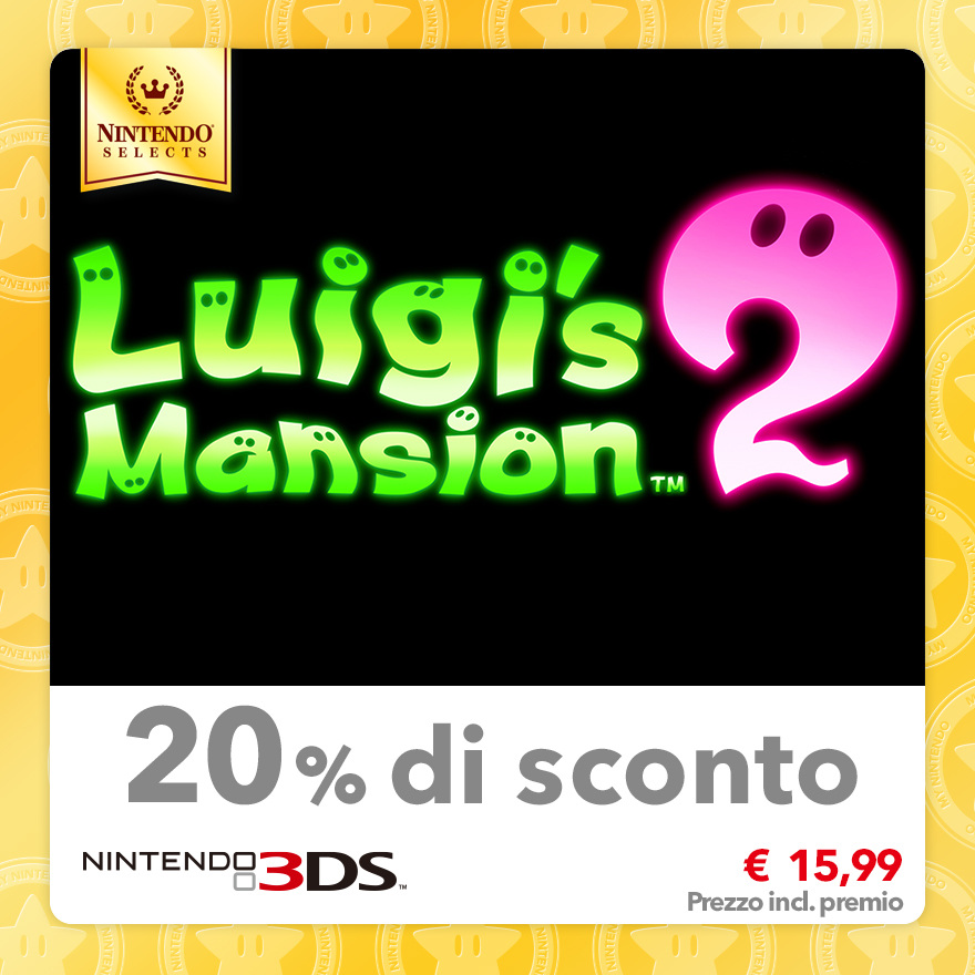 Sconto del 20% su Nintendo Selects: Luigi’s Mansion 2