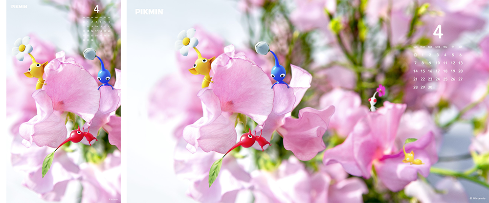 Pikmin™ 4 April Calendar Wallpaper - Available Now! | マイ