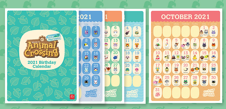 Printable Animal Crossing New Horizons 2021 Birthday Calendar 