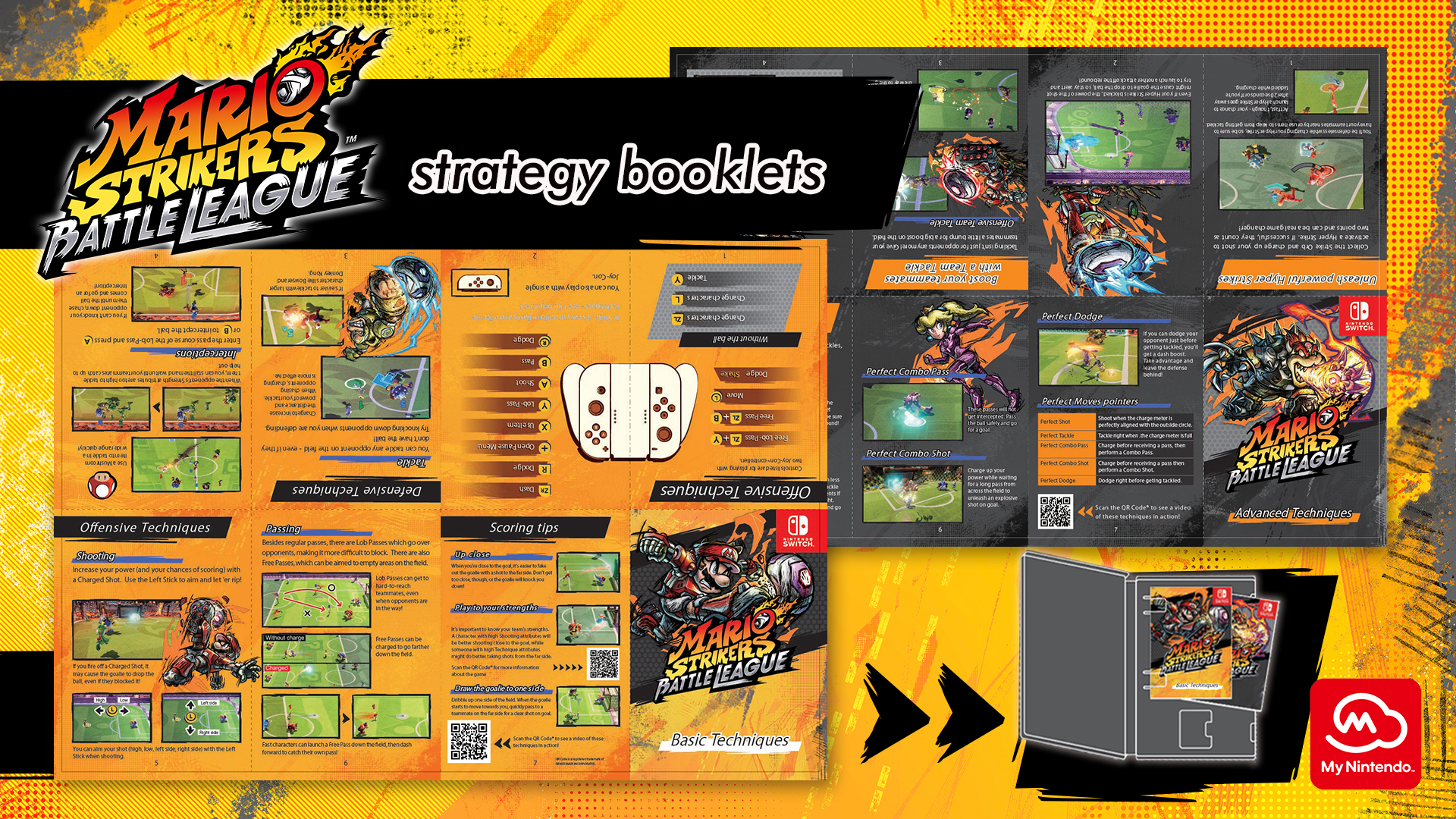 Nintendo made printable strategy booklets for Mario Strikers Switch
