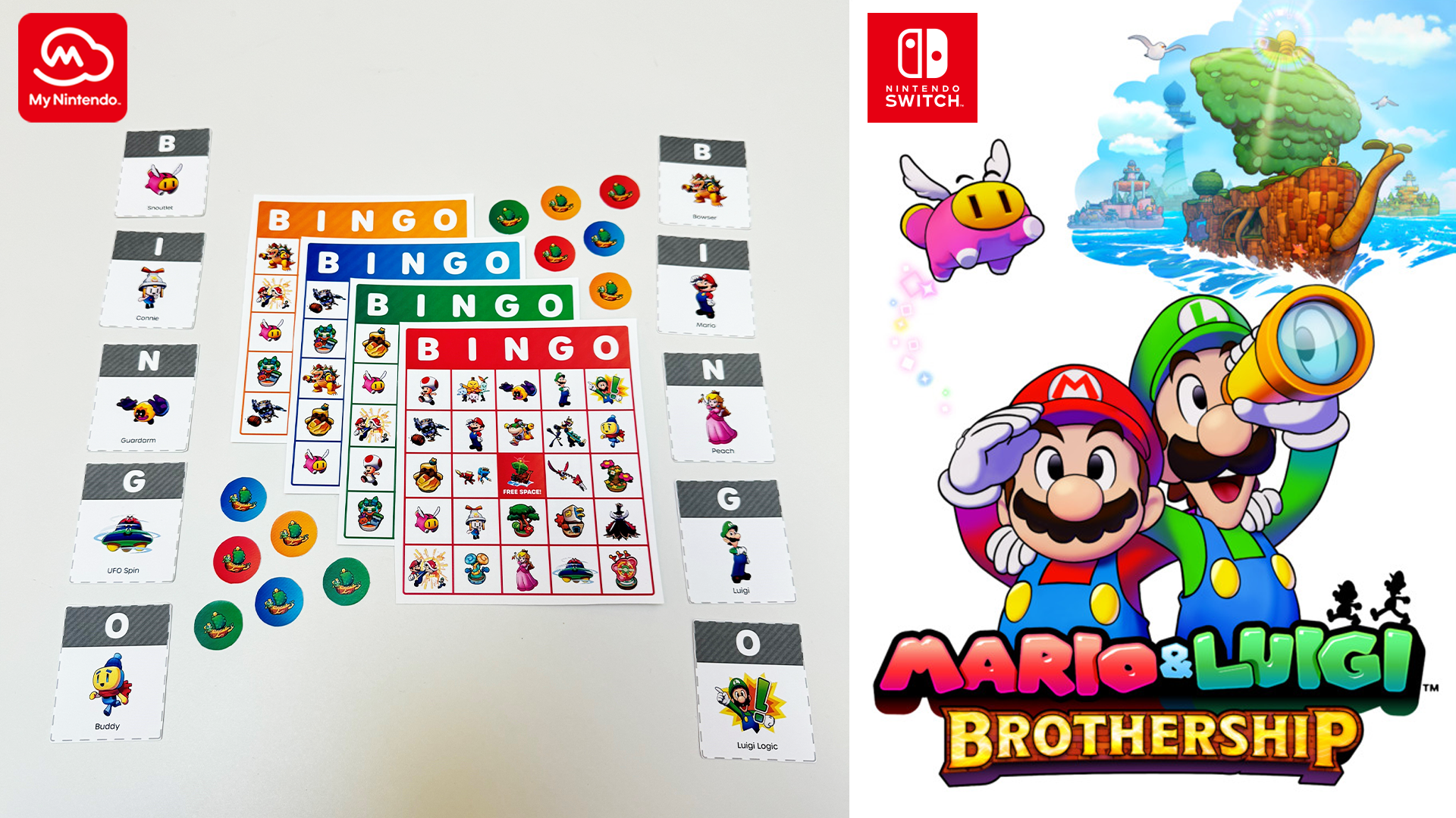 Mario & Luigi: Brothership - Printable Bingo Activity