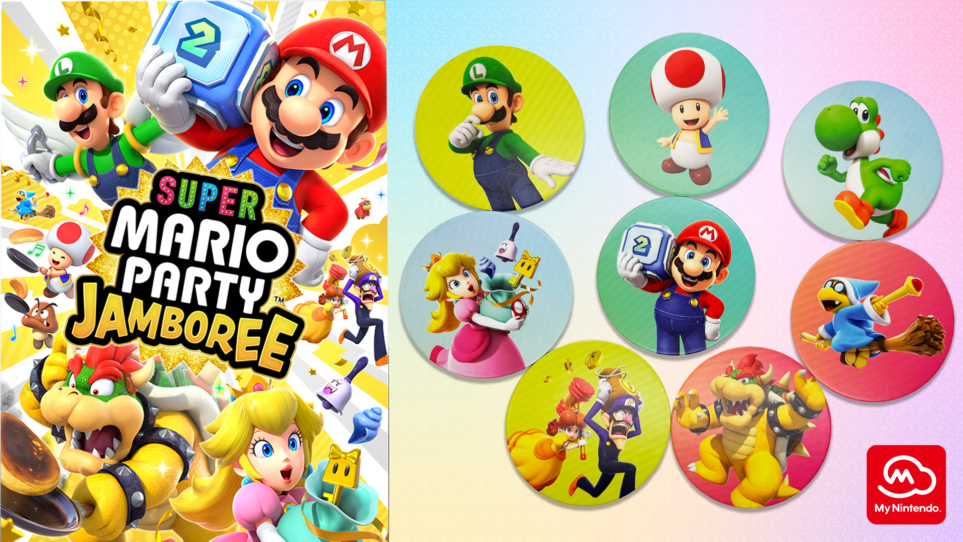 Perfect for a party- Super Mario Party Jamboree - Party Coasters (a set of 8)