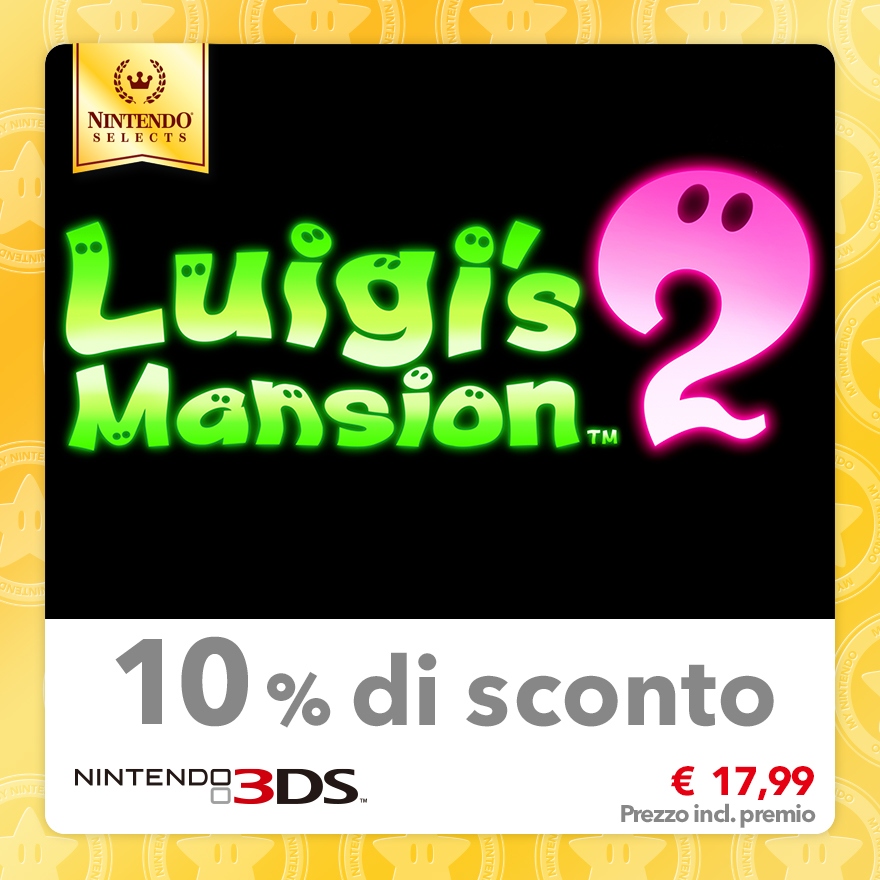 Sconto del 10% su Nintendo Selects: Luigi's Mansion 2
