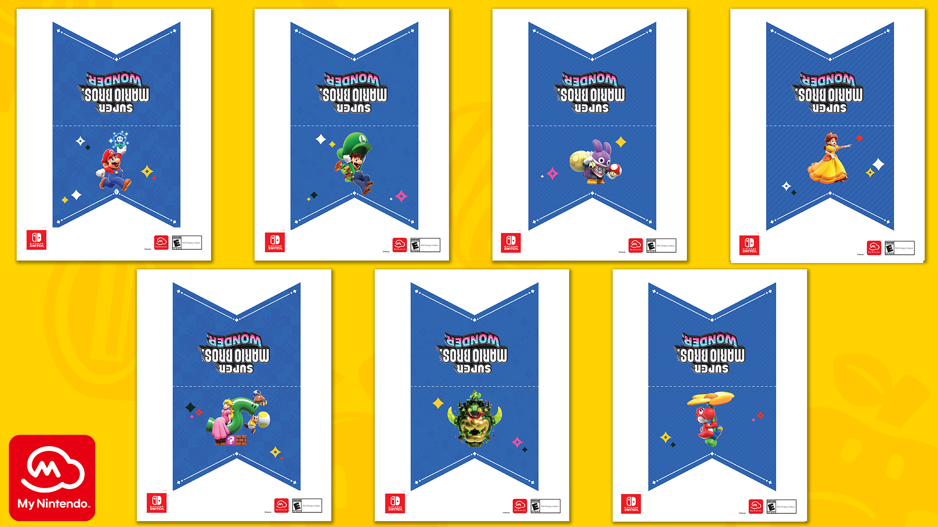 SUPER MARIO PARTY BACKDROP BANNER, BIRTHDAY PRINTABLE POSTER