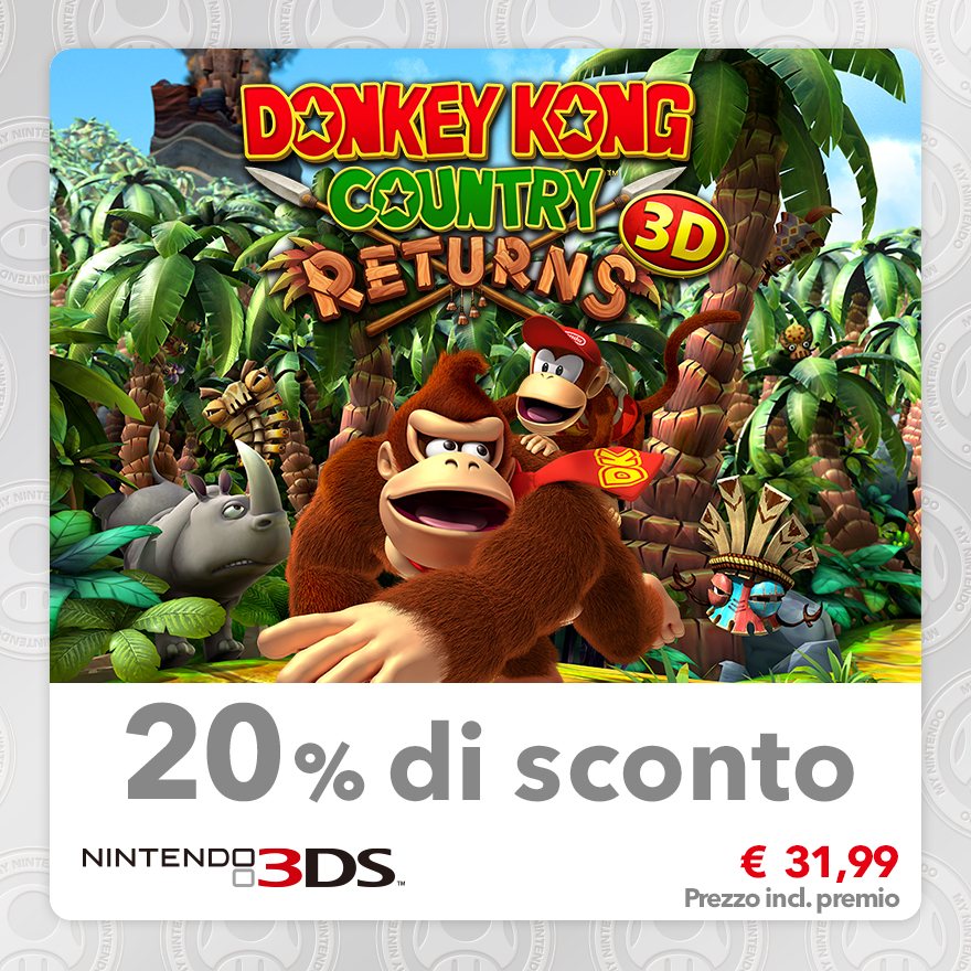 Sconto del 20% su Donkey Kong Country Returns 3D