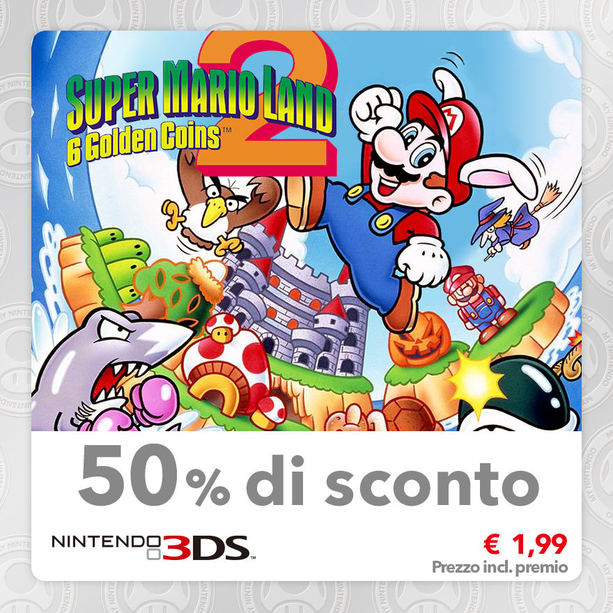 Sconto del 50% su Super Mario Land 2: 6 Golden Coins (Virtual Console GB)