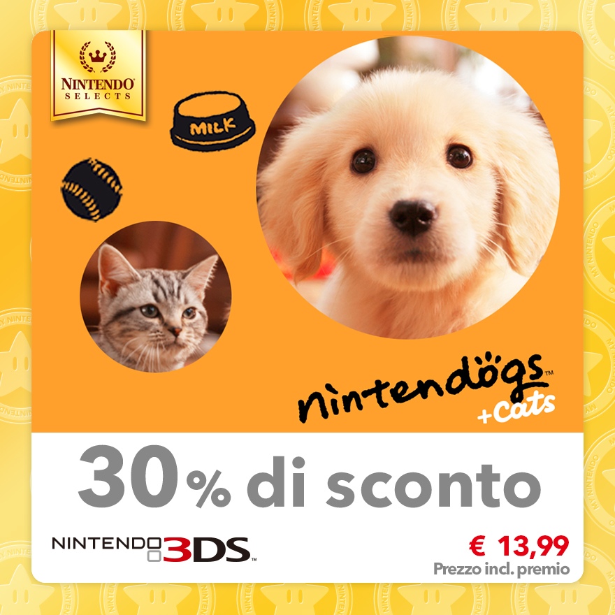 Sconto del 30% su Nintendo Selects: nintendogs + cats: Golden retriever & Nuovi amici
