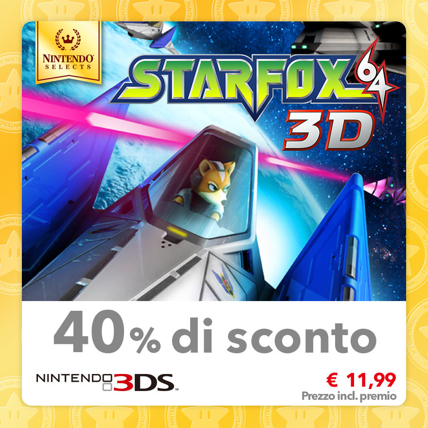 Sconto del 40% su Nintendo Selects: Star Fox 64 3D