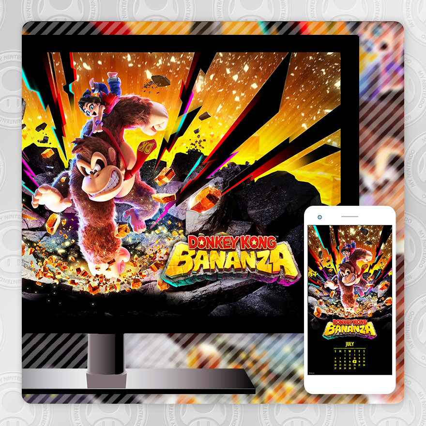 Wallpaper - Donkey Kong™ Bananza - July Calendar | ギフト | マイ
