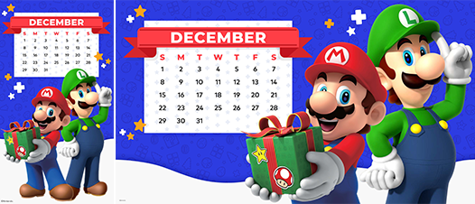 December Calendar Mario Luigi Happy Holidays ギフト マイニンテンドー