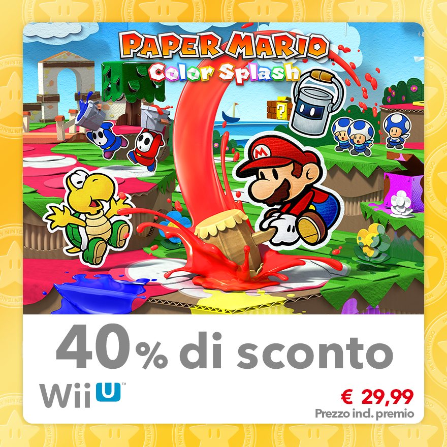 
Sconto del 40% su Paper Mario: Color Splash