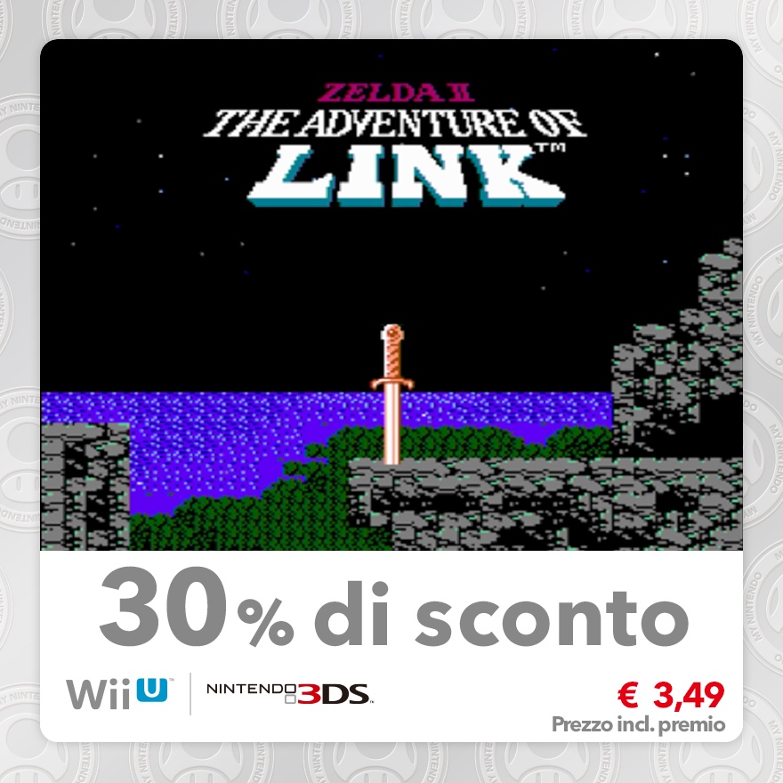 Sconto del 30% su Zelda II - The Adventure of Link (Virtual Console NES)
