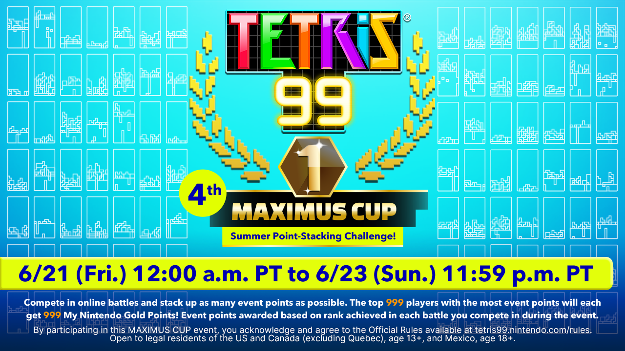 Tetris® 99 news: Get ready for the 4th MAXIMUS CUP! | My Nintendo News | My  Nintendo