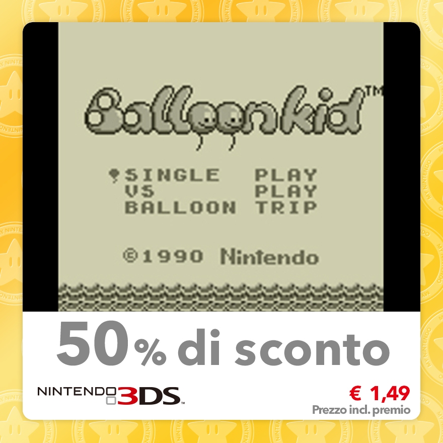
Sconto del 50% su Balloon Kid (Virtual Console GB)