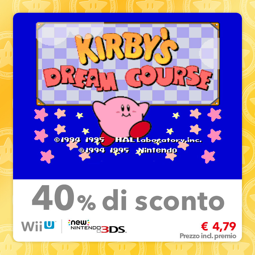 Sconto del 40% su Kirby's Dream Course (Virtual Console SNES)