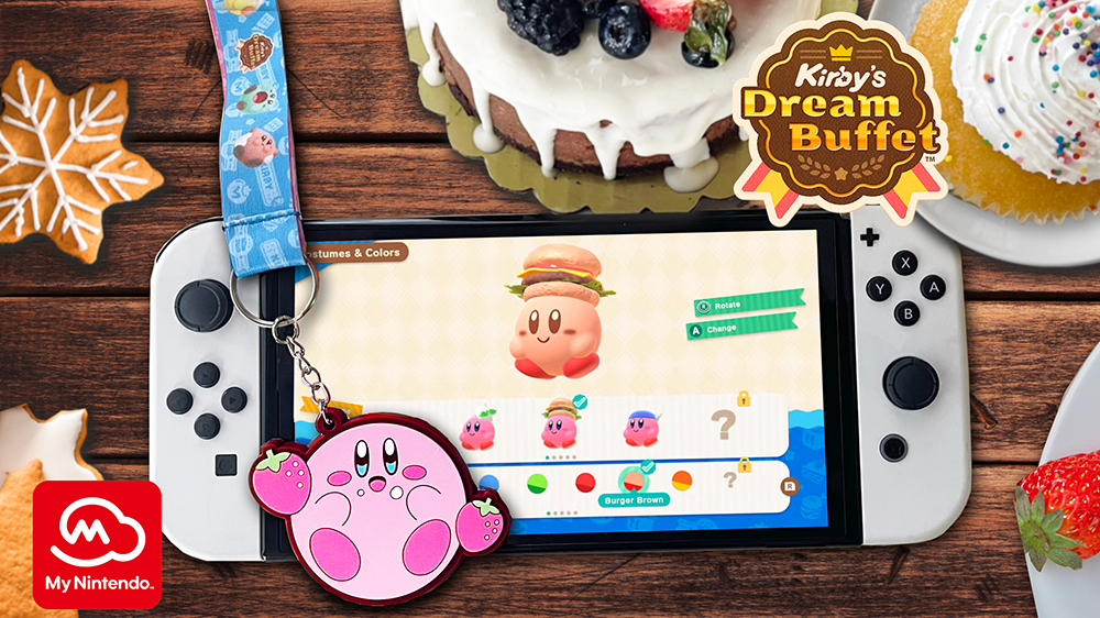 Kirby's Dream Buffet for Nintendo Switch and the newly unveiled keychain