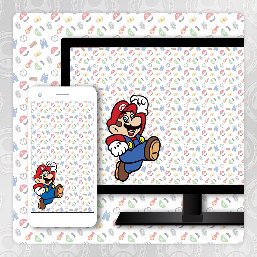 Widgetable веселые экраны. Mario Day Postcard.