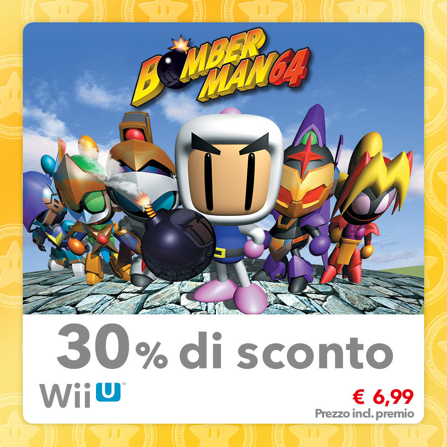 Sconto del 30% su Bomberman 64 (Virtual Console N64)