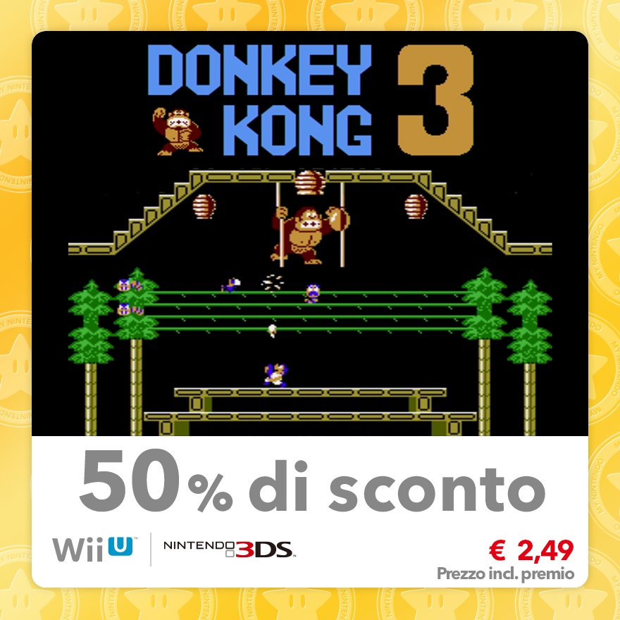 Sconto del 50% su Donkey Kong 3 (Virtual Console NES)
