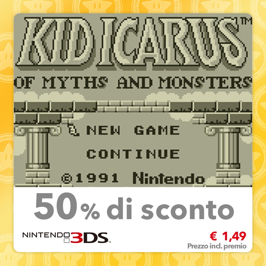 Sconto del 50% su Kid Icarus: Of Myths and Monsters (Virtual Console GB)