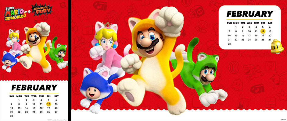 February Calendar Br Super Mario 3d World Br Bowser S Fury Rewards My Nintendo