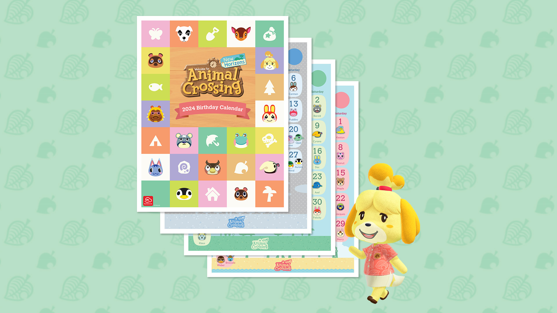 Printable - Animal Crossing™: New Horizons 2024 Birthday Calendar