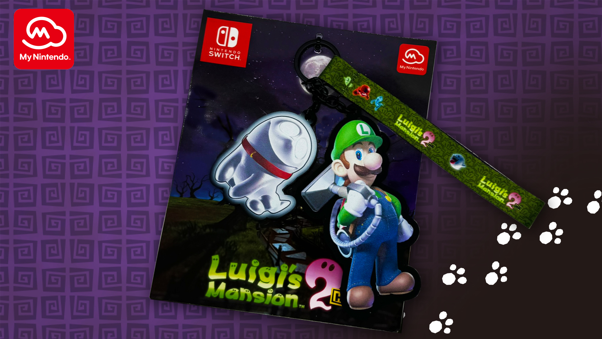 Luigi's Mansion 2 HD key chain featuring Luigi and Polterpup